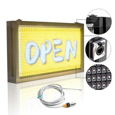 El mensaje de enrollamiento programable ABIERTO de la exhibición LED de la tienda firma prenda impermeable de P10RGB