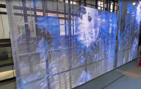 La pantalla transparente de iluminación lateral de P3.91-7.8 LED con alto brillo ve con llevado para la entrada de cristal