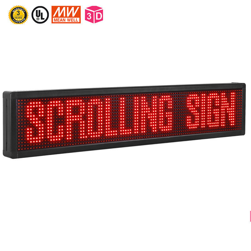 muestras de enrollamiento programables de 10m m LED, pantalla LED del texto del movimiento en sentido vertical del color rojo